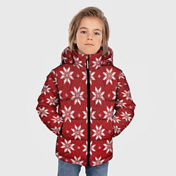 Куртка зимняя для мальчика Снежный орнамент, цвет: 3D-красный — фото 2