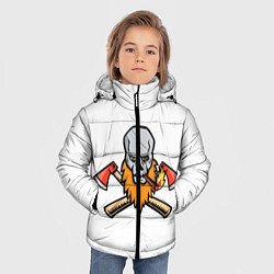 Куртка зимняя для мальчика Бородатый Череп Дровосека, цвет: 3D-черный — фото 2