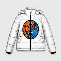 Куртка зимняя для мальчика Драконы Инь Янь, цвет: 3D-черный