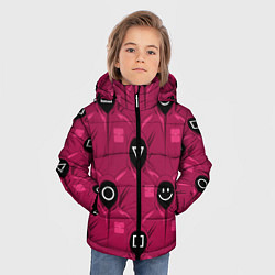 Куртка зимняя для мальчика СОТРУДНИКИ ИГРЫ В КАЛЬМАРА Squid Game, цвет: 3D-красный — фото 2