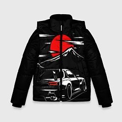 Куртка зимняя для мальчика MAZDA RX 7 Мазда при свете красной луны, цвет: 3D-светло-серый