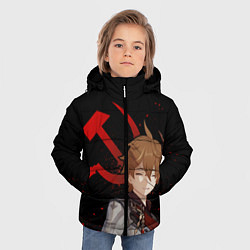 Куртка зимняя для мальчика ТАРТАЛЬЯ СНЕЖНАЯ ЧЕРНЫЙ, цвет: 3D-светло-серый — фото 2
