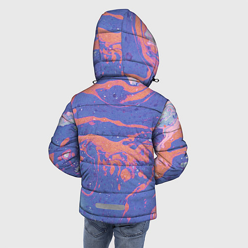 Зимняя куртка для мальчика Текстура Fluid Art / 3D-Светло-серый – фото 4