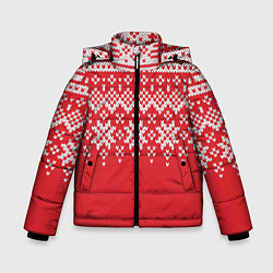 Куртка зимняя для мальчика Knitted Pattern, цвет: 3D-черный