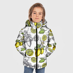 Куртка зимняя для мальчика Лимонный паттерн, цвет: 3D-светло-серый — фото 2