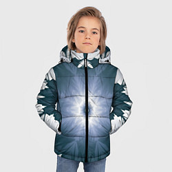 Куртка зимняя для мальчика Снежинка Абстракция Синий, цвет: 3D-светло-серый — фото 2