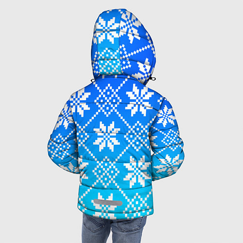 Зимняя куртка для мальчика ЗИМНИЙ НОВОГОДНИЙ УЗОР СВИТЕР / 3D-Светло-серый – фото 4