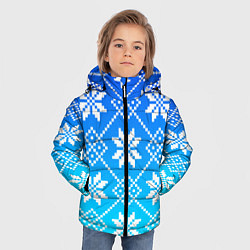 Куртка зимняя для мальчика ЗИМНИЙ НОВОГОДНИЙ УЗОР СВИТЕР, цвет: 3D-светло-серый — фото 2