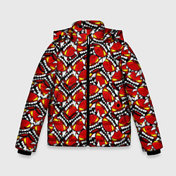 Куртка зимняя для мальчика Geometry Dash: Demons Pattern, цвет: 3D-светло-серый