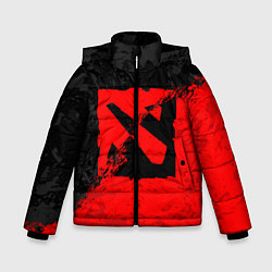 Зимняя куртка для мальчика DOTA 2 RED BLACK LOGO, БРЫЗГИ КРАСОК