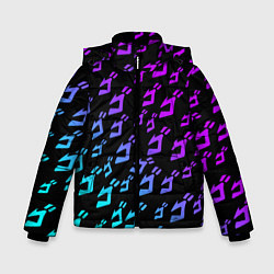 Куртка зимняя для мальчика JOJOS BIZARRE ADVENTURE NEON PATTERN НЕОН УЗОР, цвет: 3D-светло-серый