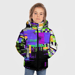 Куртка зимняя для мальчика Глитч эффект, цвет: 3D-светло-серый — фото 2