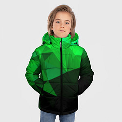 Куртка зимняя для мальчика Изумрудный Зеленый Геометрия, цвет: 3D-черный — фото 2