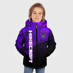 Куртка зимняя для мальчика Крипер Бездный Майнкрафт, цвет: 3D-черный — фото 2