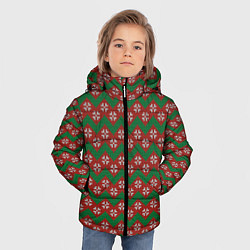 Куртка зимняя для мальчика Knitted Snowflake Pattern, цвет: 3D-черный — фото 2