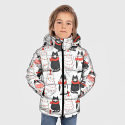 Куртка зимняя для мальчика НОВОГОДНИЕ КОТИКИ 2022, цвет: 3D-красный — фото 2