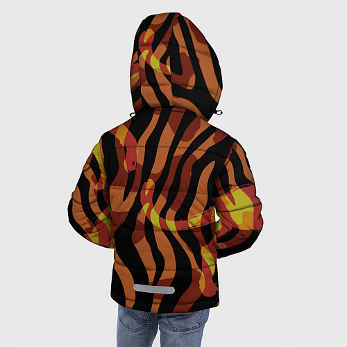 Зимняя куртка для мальчика Крутой тигр в очках ретро / 3D-Светло-серый – фото 4