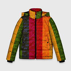 Куртка зимняя для мальчика Вязаная радуга, цвет: 3D-черный
