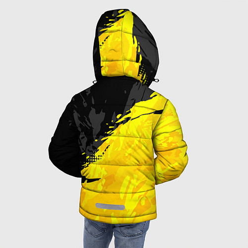 Зимняя куртка для мальчика Бумажный дом Бум бум чао / 3D-Светло-серый – фото 4
