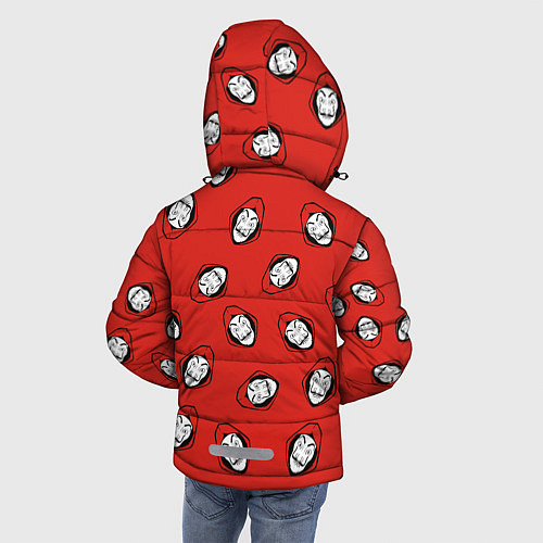Зимняя куртка для мальчика БУМАЖНЫЙ ДОМ , УЗОР ИЗ МАСОК ДАЛИ / 3D-Светло-серый – фото 4