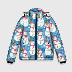 Куртка зимняя для мальчика Много снеговиков, цвет: 3D-светло-серый