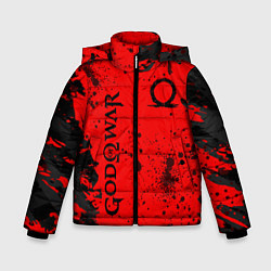 Куртка зимняя для мальчика God of War Брызги крови, цвет: 3D-светло-серый