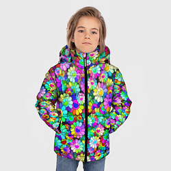 Куртка зимняя для мальчика Rainbow flowers, цвет: 3D-красный — фото 2