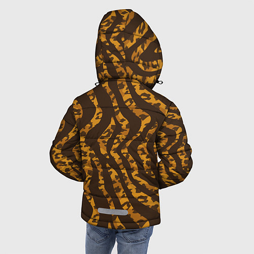 Зимняя куртка для мальчика Шкура тигра леопарда гибрид / 3D-Светло-серый – фото 4
