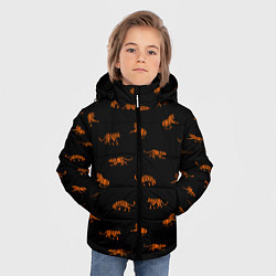 Куртка зимняя для мальчика Тигры паттерн Tigers pattern, цвет: 3D-светло-серый — фото 2