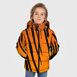 Куртка зимняя для мальчика Шкура тигра диагональ, цвет: 3D-светло-серый — фото 2