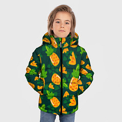 Куртка зимняя для мальчика Ананасы Много ананасов, цвет: 3D-светло-серый — фото 2