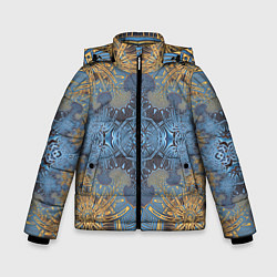 Зимняя куртка для мальчика Коллекция Фрактальная мозаика Желто-синий 292-6-n1