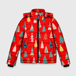 Куртка зимняя для мальчика Новый год, цвет: 3D-черный