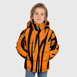 Куртка зимняя для мальчика Текстура тиграtiger, цвет: 3D-черный — фото 2
