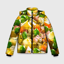 Куртка зимняя для мальчика Весь в оливье, цвет: 3D-светло-серый