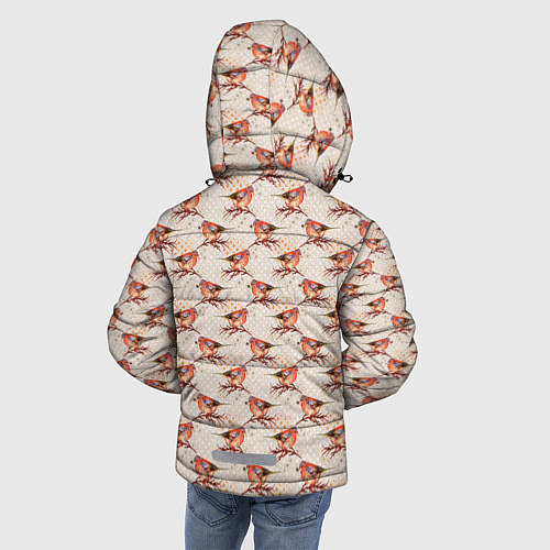 Зимняя куртка для мальчика Зима снегири / 3D-Светло-серый – фото 4