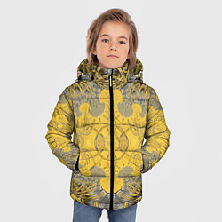 Куртка зимняя для мальчика Коллекция Фрактальная мозаика Желтый на черном 573, цвет: 3D-черный — фото 2
