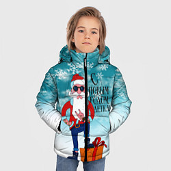 Куртка зимняя для мальчика Hipster Santa 2022, цвет: 3D-светло-серый — фото 2