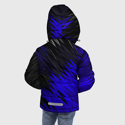 Зимняя куртка для мальчика БМВ АБСТРАКЦИЯ СИНЯЯ GEOMETRY STRIPES LINE / 3D-Светло-серый – фото 4