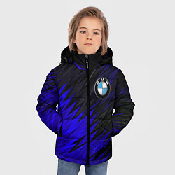 Куртка зимняя для мальчика БМВ АБСТРАКЦИЯ СИНЯЯ GEOMETRY STRIPES LINE, цвет: 3D-светло-серый — фото 2