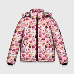 Куртка зимняя для мальчика Пирожные с Ягодами, цвет: 3D-красный