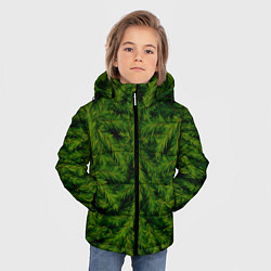 Куртка зимняя для мальчика Текстура Ели Елка Паттерн, цвет: 3D-черный — фото 2