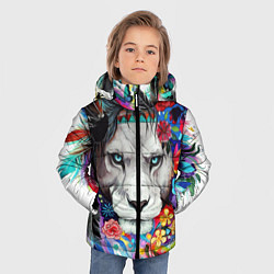 Куртка зимняя для мальчика Лев - сильный взгляд, цвет: 3D-красный — фото 2