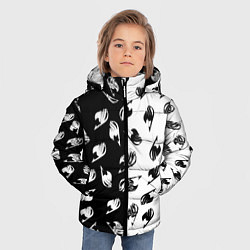 Куртка зимняя для мальчика FAIRY TAIL BLACK WHITE ХВОСТ ФЕИ СИМВОЛЫ ЧЁРНО БЕЛ, цвет: 3D-черный — фото 2