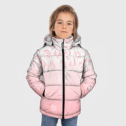 Куртка зимняя для мальчика ГЕНШИН ИМПАКТ ЯПОНИЯ САКУРА ЦВЕТОК, цвет: 3D-красный — фото 2