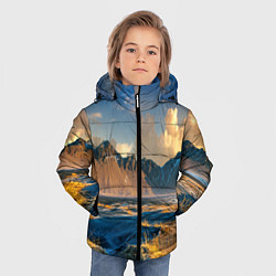 Куртка зимняя для мальчика Красивый горный пейзаж, цвет: 3D-черный — фото 2