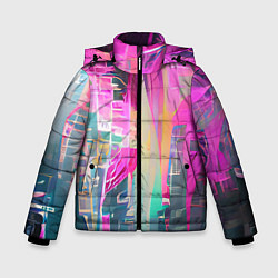Куртка зимняя для мальчика Кибер романтика, цвет: 3D-черный