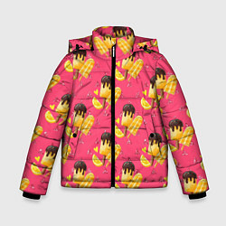 Куртка зимняя для мальчика Мороженое лимон, цвет: 3D-светло-серый