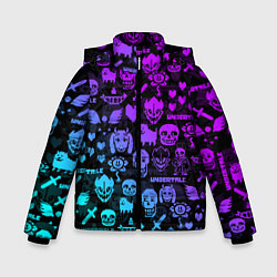 Куртка зимняя для мальчика UNDERTALE NEON PATTERN УЗОР, цвет: 3D-светло-серый