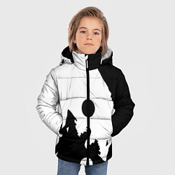 Куртка зимняя для мальчика Волки Инь и Янь Добро и Зло, цвет: 3D-черный — фото 2